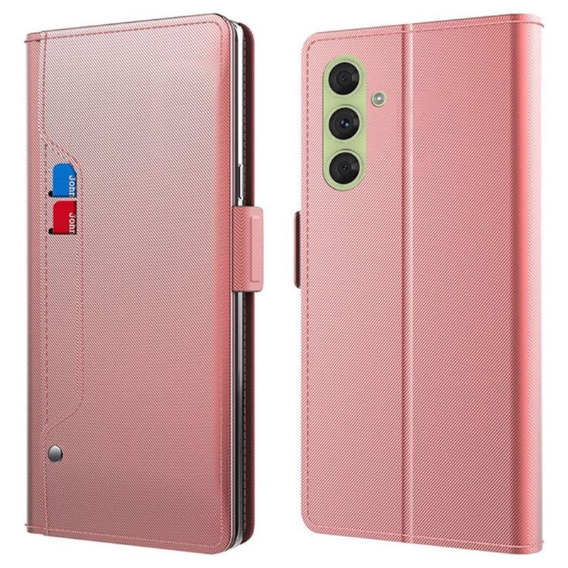 Samsung Galaxy S25 Plus Bookcover Hoesje met Spiegel roze goud - Telefoonhoesje met plek voor pasjes en briefgeld
