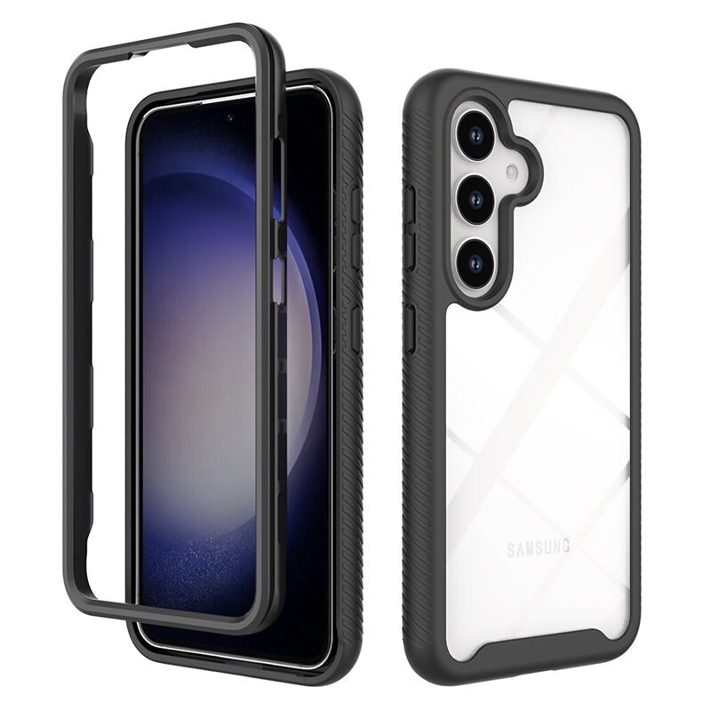 Samsung Galaxy S24 Full Cover Case Zwart - 360 telefoonhoesje in twee delen