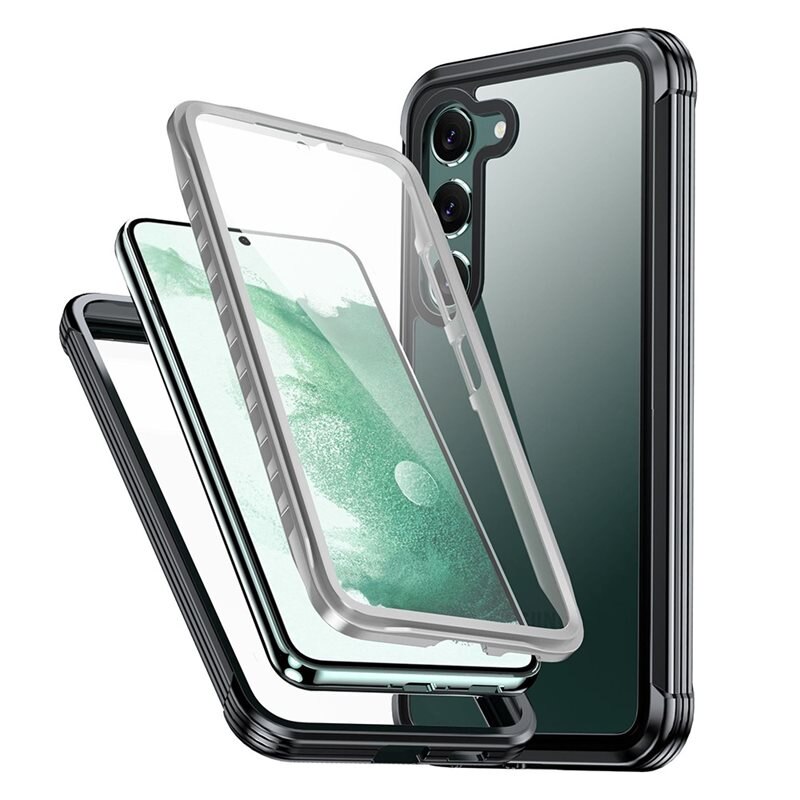 Samsung Galaxy S24 Premium Full Protection Hoesje Zwart - Volledige dekking - Telefoonhoesje met geïntegreerde bescherming voor het scherm