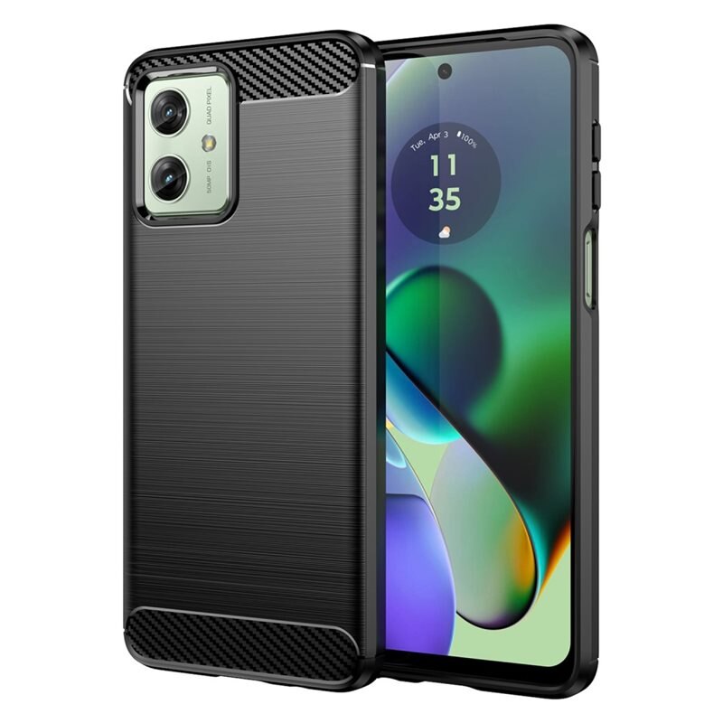 tectTech Hoesje TPU Brushed Motorola Moto G54 Zwart - Telefoonhoesje met stijlvol ontwerp
