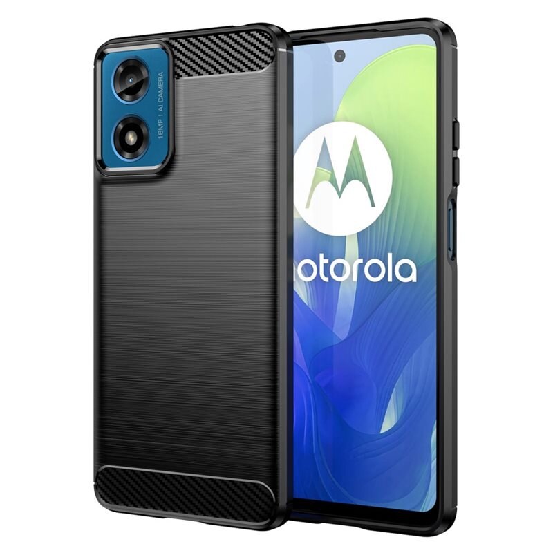 tectTech Hoesje TPU Brushed Motorola Moto G24 Zwart - Telefoonhoesje met stijlvol ontwerp