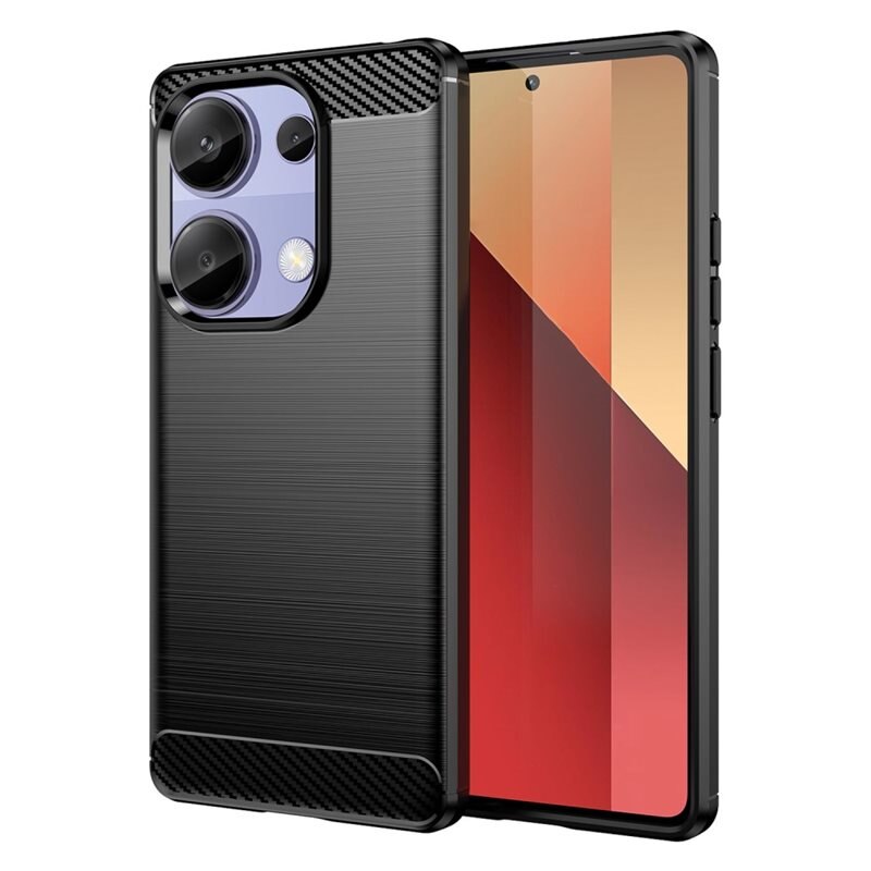 tectTech Hoesje TPU Brushed Xiaomi Redmi Note 13 4G Zwart - Telefoonhoesje met stijlvol ontwerp