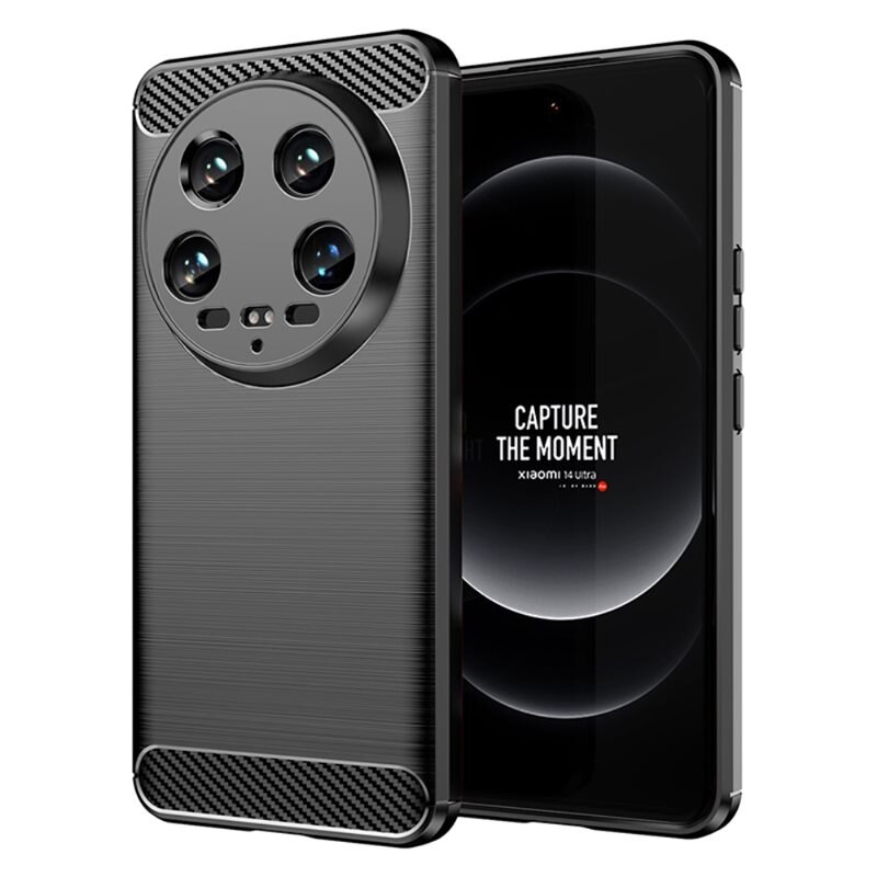 tectTech Hoesje TPU Brushed Xiaomi 14 Ultra Zwart - Telefoonhoesje met stijlvol ontwerp