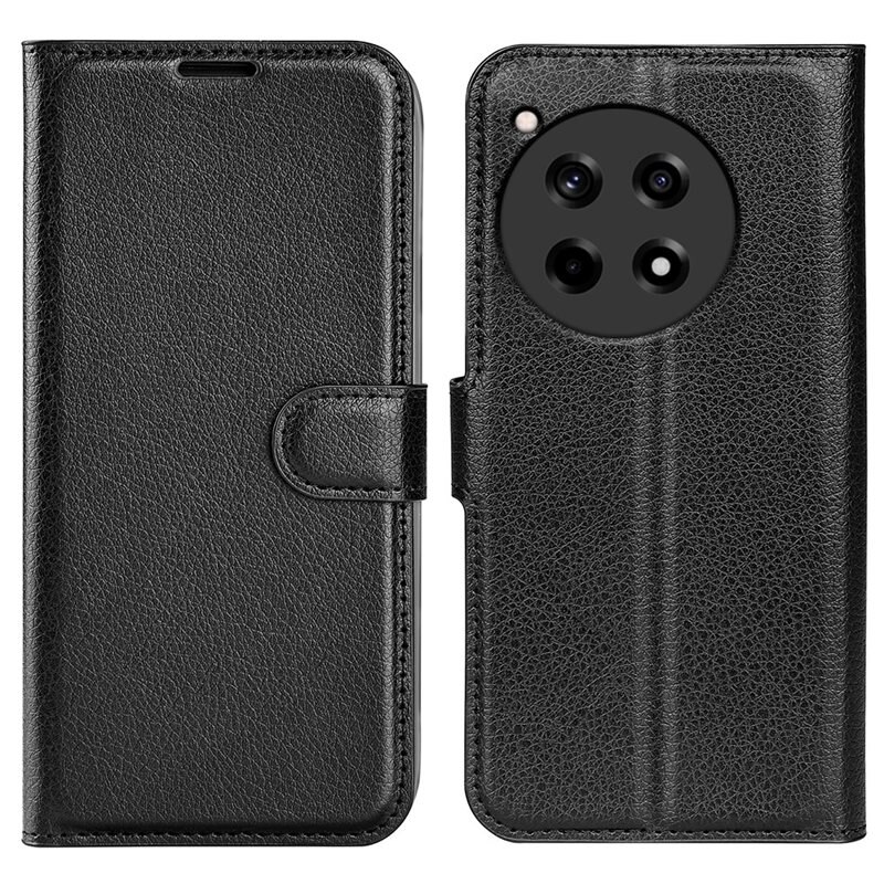 OnePlus 12R Smartphonehoesje Zwart - Portemonneehoesje met kaartvak en ingebouwde standaardfunctie
