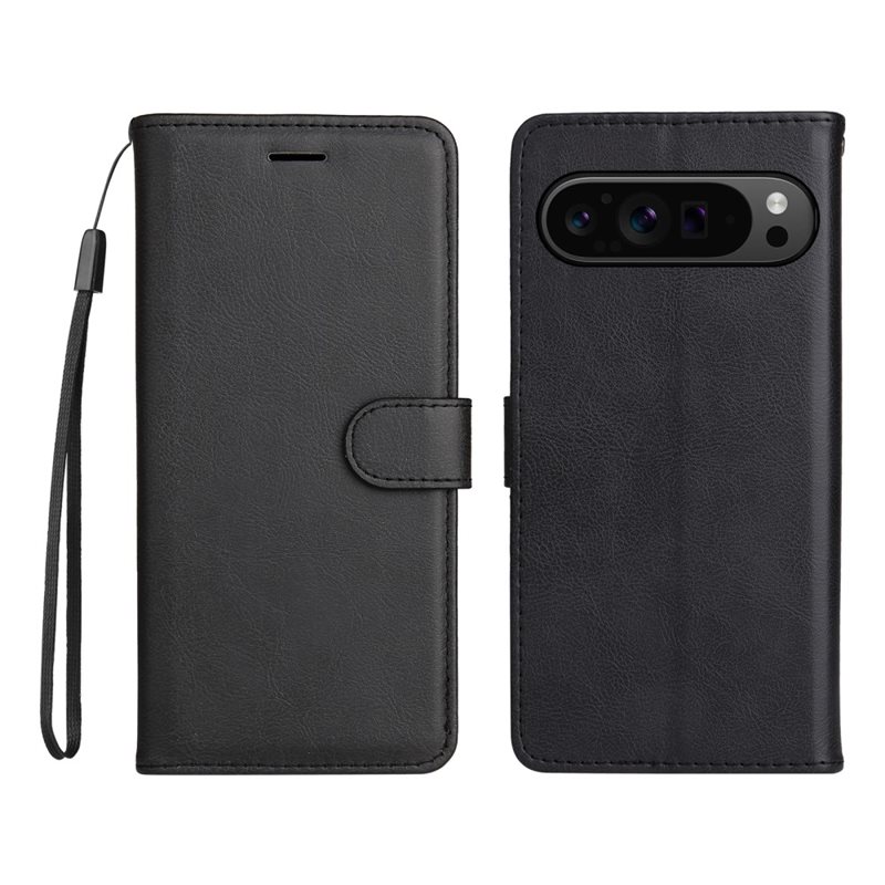 Google Pixel 9 Pro XL Bookcover hoesje zwart - Telefoonhoesje met plek voor pasjes en briefgeld
