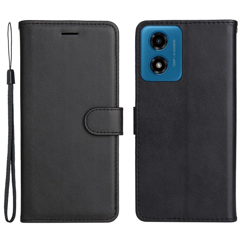 Motorola Moto G24 Bookcover hoesje zwart - Telefoonhoesje met plek voor pasjes en briefgeld