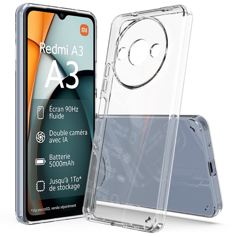 tectTech Hybridcase Xiaomi Redmi A3 transparant - Schokbestendig telefoonhoesje