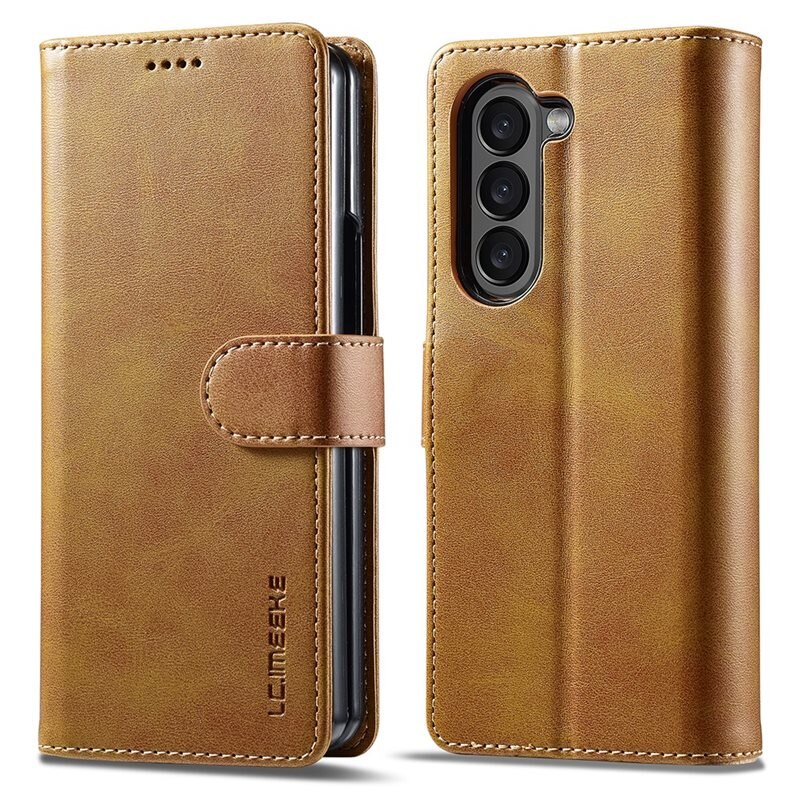 LC.IMEEKE Bookcover hoesje Samsung Galaxy Z Fold 7 Cognac