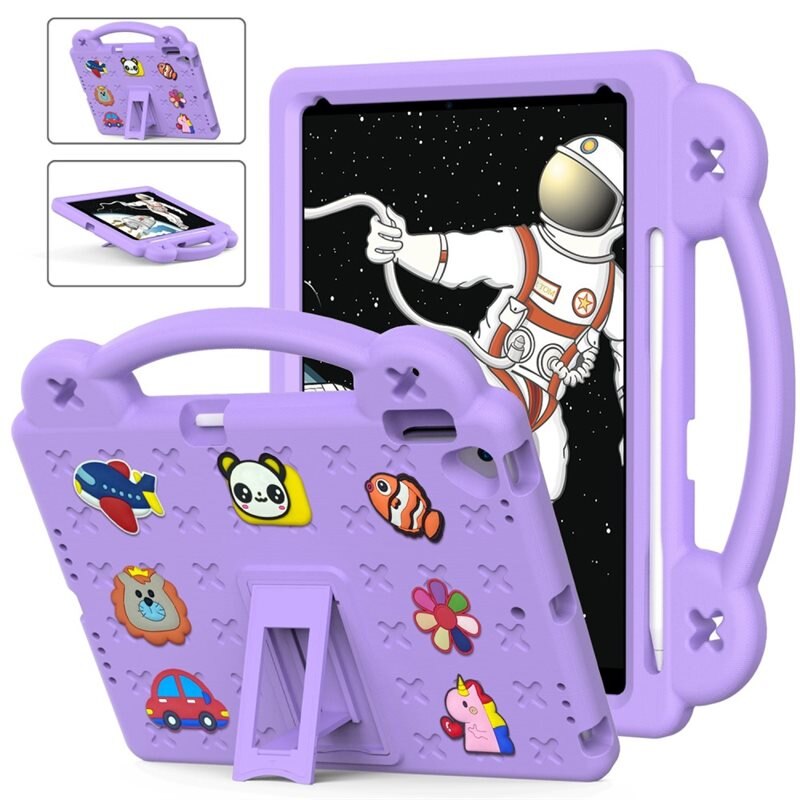 iPad 10.2 9th Gen (2021) Schokbestendig EVA-hoesje Kickstand paars