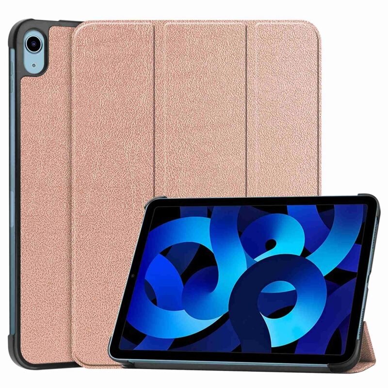 Apple iPad 10.9 10th Gen (2022) Tri-fold Hoesje Rosé goud - Beschermende tablethoes met standaardfunctie