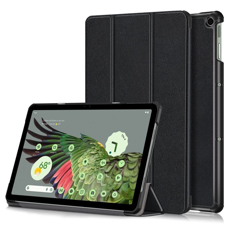 Google Pixel Tablet Tri-fold Hoesje Zwart - Beschermende tablethoes met standaardfunctie