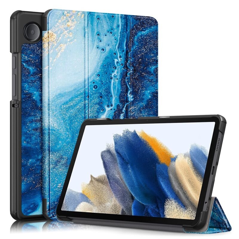 Samsung Galaxy Tab A9 Hoesje Tri-fold zee - Beschermende tablethoes met standaardfunctie