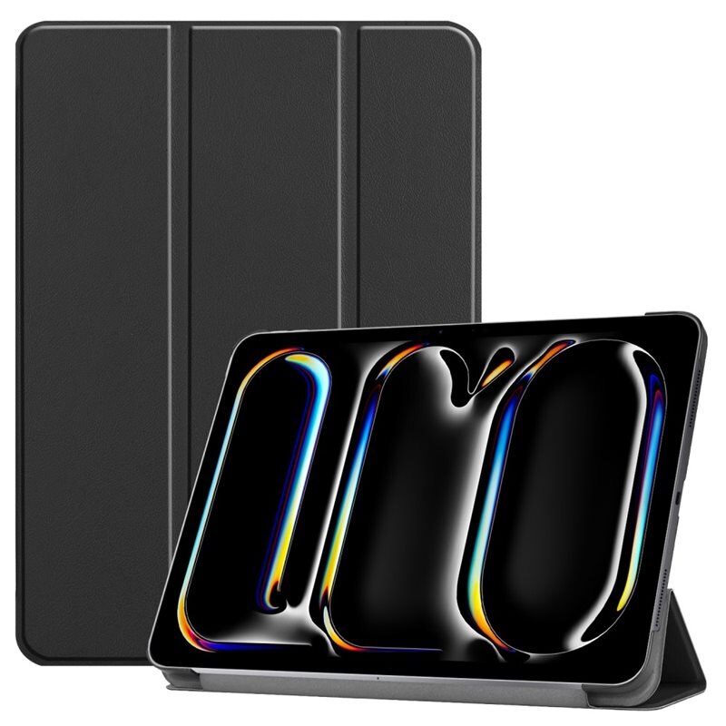 Apple iPad Pro 13 7th Gen (2024) Tri-fold Hoesje Zwart - Beschermende tablethoes met standaardfunctie