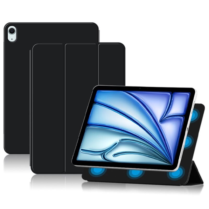 Apple iPad Air 13 2nd Gen (2025) Hoesje Tri-fold Magnetic zwart