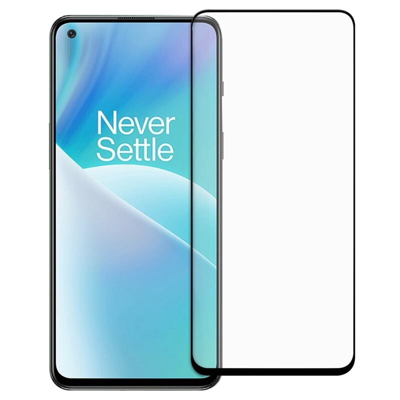 OnePlus Nord 2T 5G Full-cover Gehard Glas Screenprotector Zwart - Volledige dekking voor het scherm, met zwarte rand