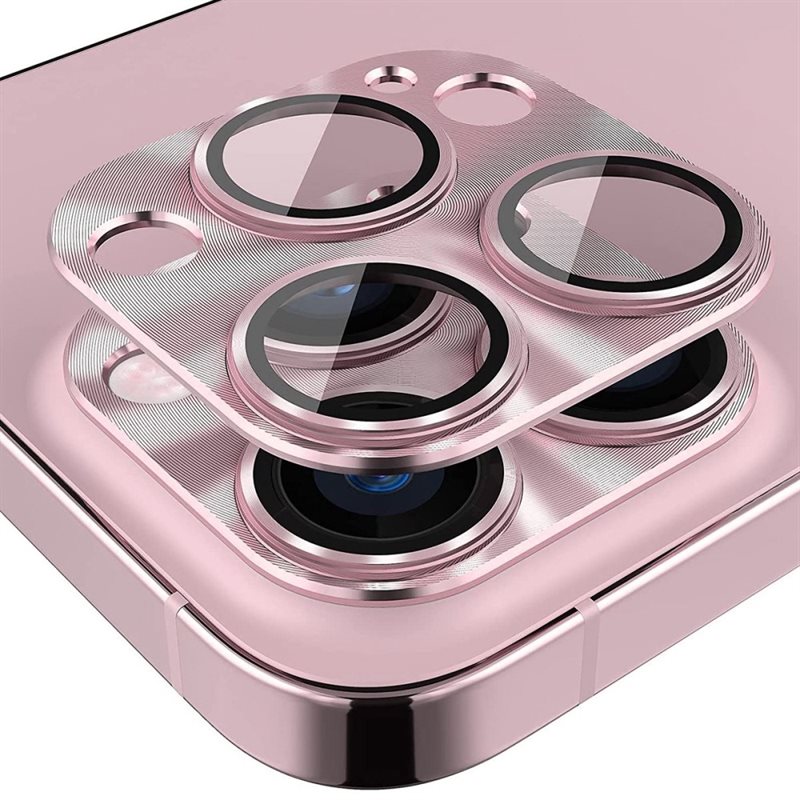 Hat Prince Gehard Glas Camera Protector Aluminium iPhone 14 Pro roze - Gekleurde, vrolijke lensbeschermer van glas
