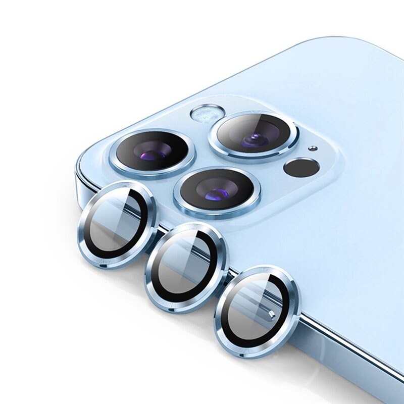Hat Prince Gehard Glas Camera Protector Aluminium iPhone 14 Pro Max Blauw - Dunne gekleurde lensbeschermers - Past samen met een hoesje