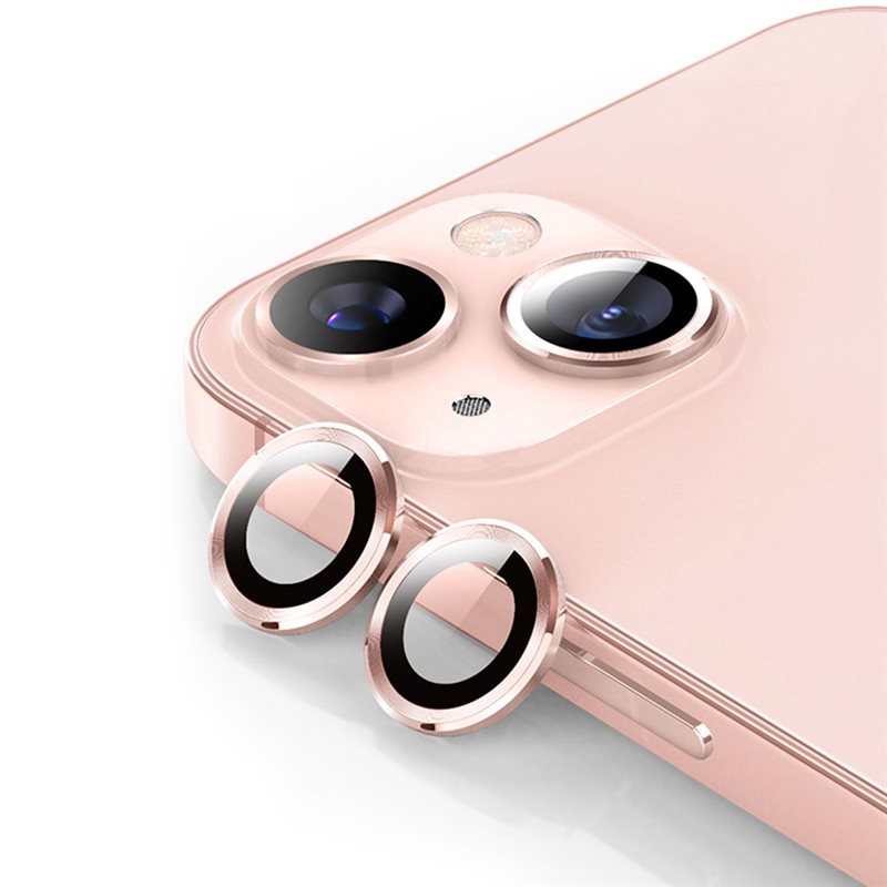 Hat Prince Gehard Glas Camera Protector Aluminium iPhone 14 Roze - Dunne gekleurde lensbeschermers - Past samen met een hoesje