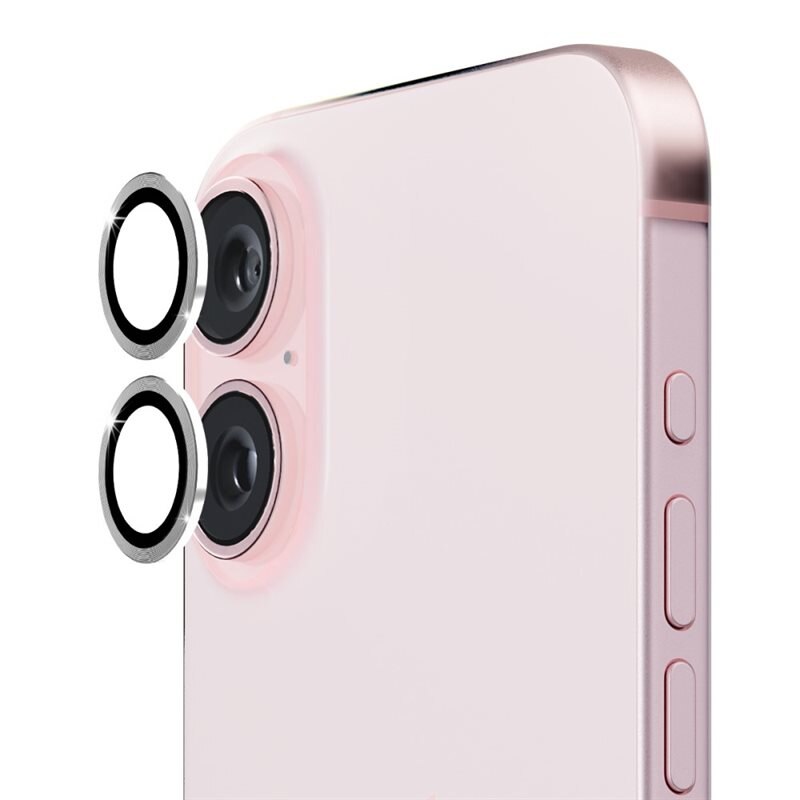 Hat Prince Gehard Glas Camera Protector Aluminium iPhone 16 Zilver - Dunne gekleurde lensbeschermers - Past samen met een hoesje