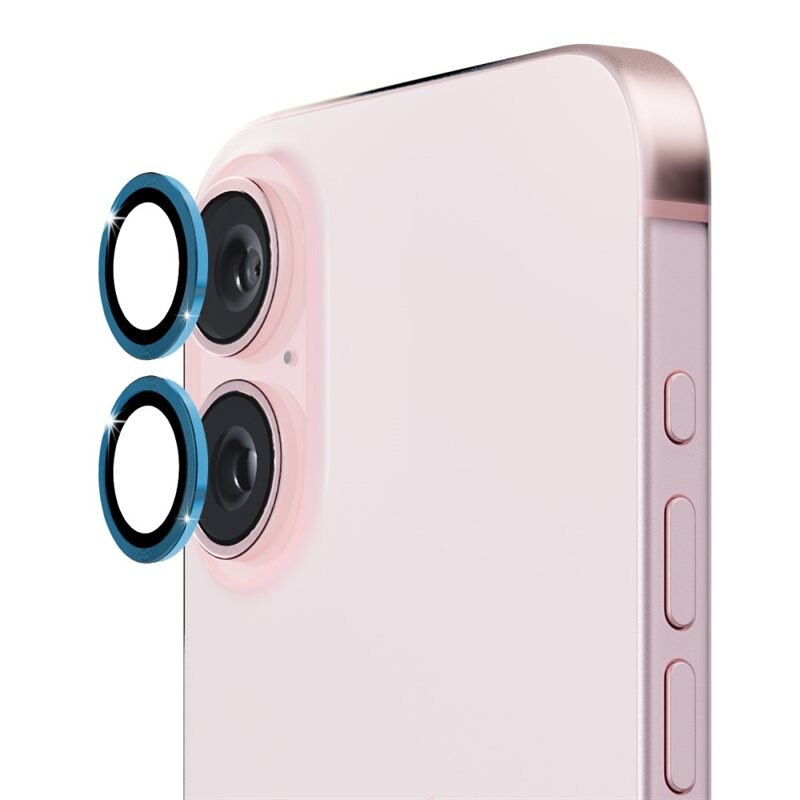 Hat Prince Gehard Glas Camera Protector Aluminium iPhone 16 Plus Blauw - Dunne gekleurde lensbeschermers - Past samen met een hoesje
