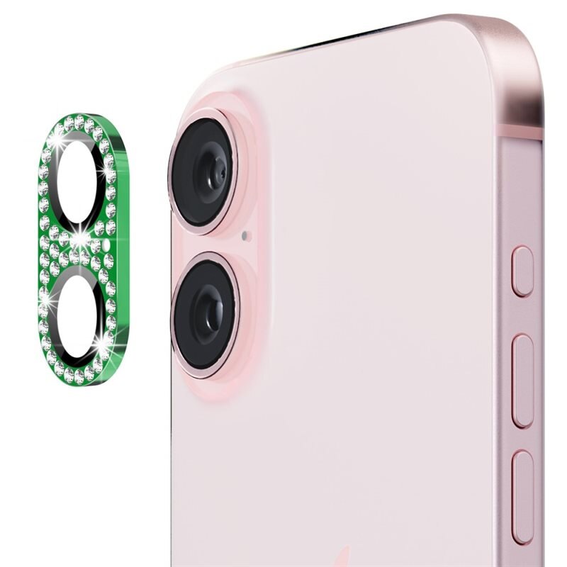Hat Prince Gehard Glas Glitter Camera Protector Aluminium iPhone 16 groen