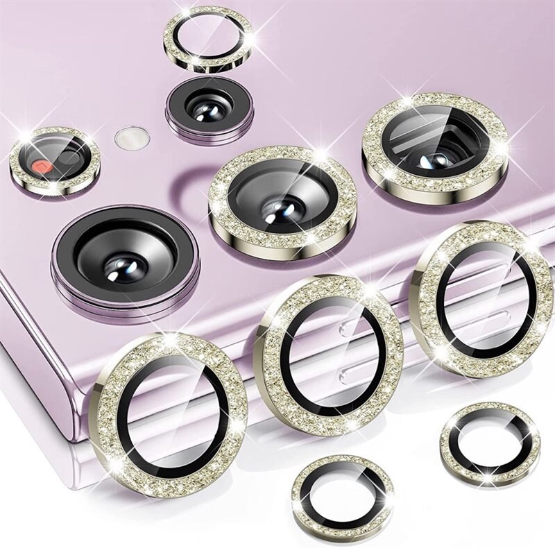 Hat Prince Gehard Glas Camera Protector Aluminium Schitteren Samsung Galaxy S25 Ultra goud - Dunne, glitterende camerabescherming - Past samen met een