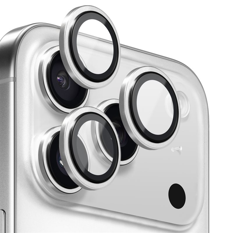 NORTHJO iPhone 17 Pro Camera Protector Gehard Glas Aluminium Zilver