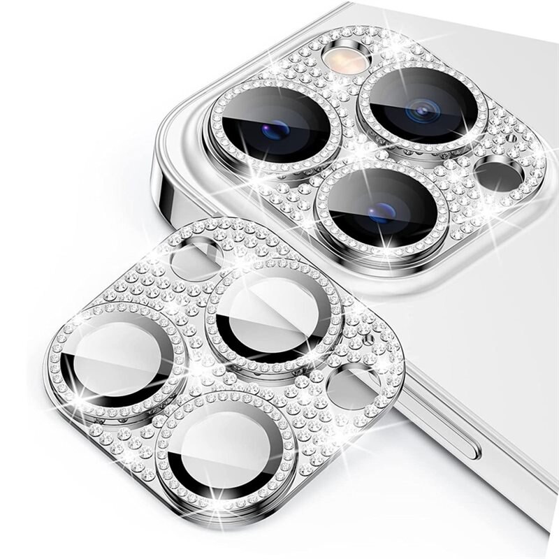 Hat Prince Gehard Glas Glitter Camera Protector Aluminium iPhone 13 Pro Max zilver