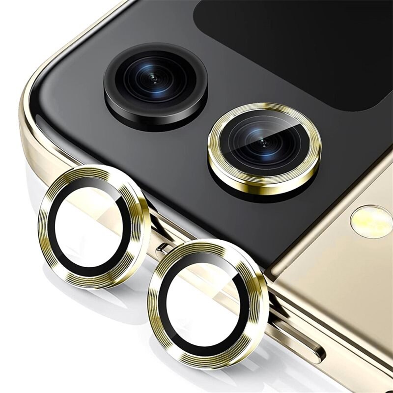 Hat Prince Gehard Glas Camera Protector Aluminium Samsung Galaxy Z Flip 4 Goud - Dunne gekleurde lensbeschermers - Past samen met een hoesje