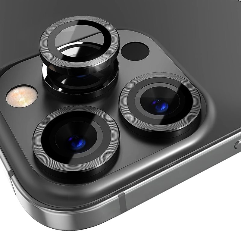 NORTHJO iPhone 13 Pro Camera Protector Gehard Glas Aluminium Zwart