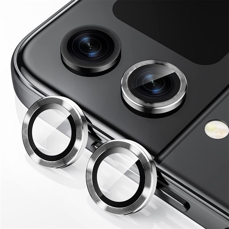 Hat Prince Gehard Glas Camera Protector Aluminium Samsung Galaxy Z Flip 5 Zilver - Dunne gekleurde lensbeschermers - Past samen met een hoesje