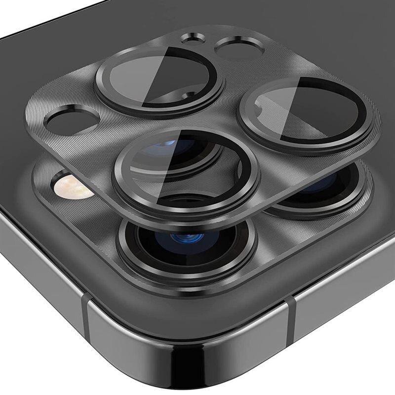 Hat Prince Gehard Glas Camera Protector Aluminium iPhone 15 Pro zwart - Gekleurde, vrolijke lensbeschermer van glas