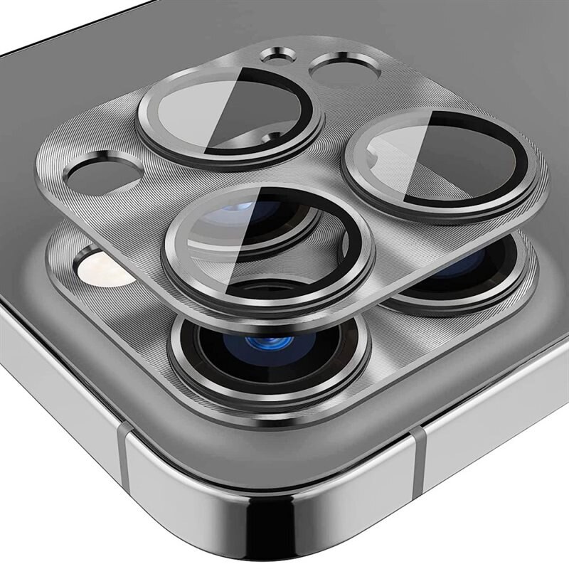Hat Prince Gehard Glas Camera Protector Aluminium iPhone 15 Pro grijs - Gekleurde, vrolijke lensbeschermer van glas