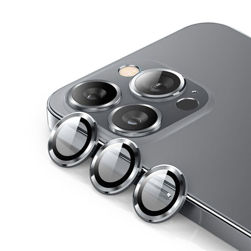 Hat Prince Gehard Glas Camera Protector Aluminium iPhone 16 Pro Max grijs - Dunne gekleurde lensbeschermers - Past samen met een hoesje