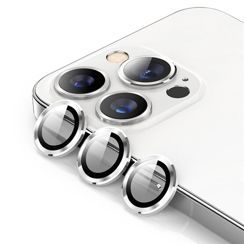 Hat Prince Gehard Glas Camera Protector Aluminium iPhone 16 Pro zilver - Dunne gekleurde lensbeschermers - Past samen met een hoesje
