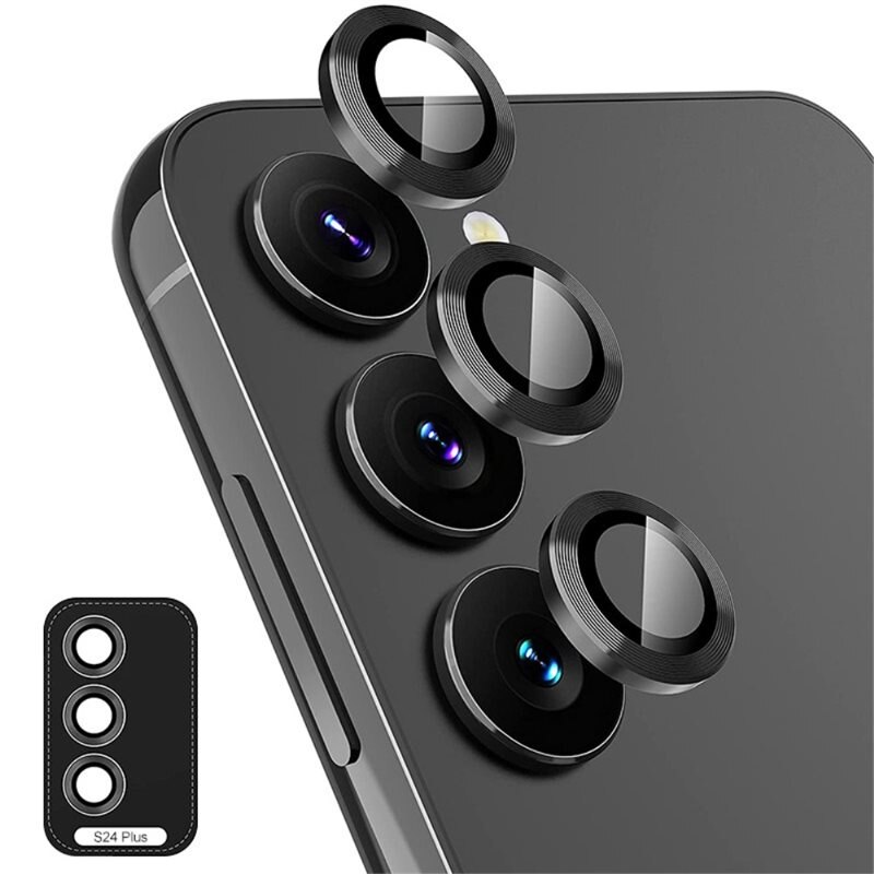 Hat Prince Gehard Glas Camera Protector Aluminium Samsung Galaxy S24 Plus Zwart - Dunne gekleurde lensbeschermers - Past samen met een hoesje