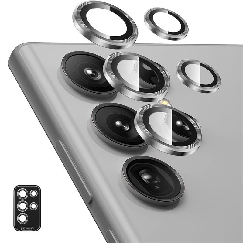 Hat Prince Gehard Glas Camera Protector Aluminium Samsung Galaxy S24 Ultra Grijs - Dunne gekleurde lensbeschermers - Past samen met een hoesje
