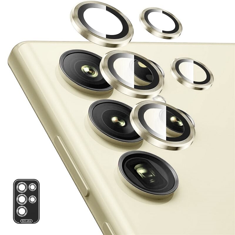 Hat Prince Gehard Glas Camera Protector Aluminium Samsung Galaxy S24 Ultra Goud - Dunne gekleurde lensbeschermers - Past samen met een hoesje