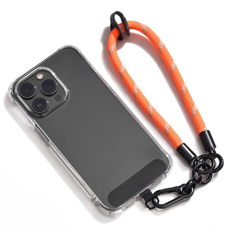 Universeel Phone Hand Strap oranje - Handige draagriem voor telefoonhoesje - Polsbandje