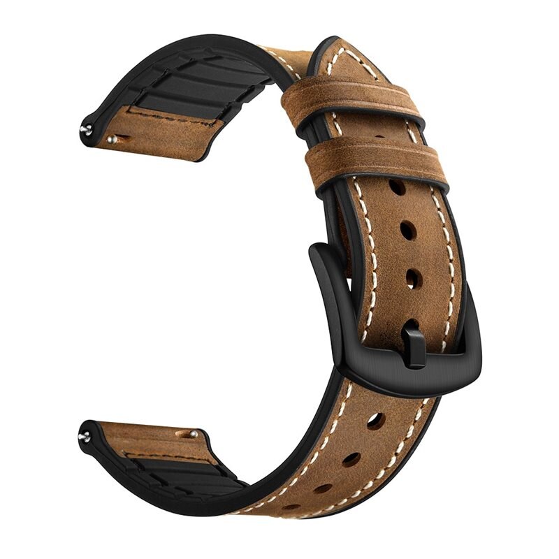 Universal 20mm Premium Leren bandje bruin - Mooi en stijlvol armband van echt leer - Heren en dames
