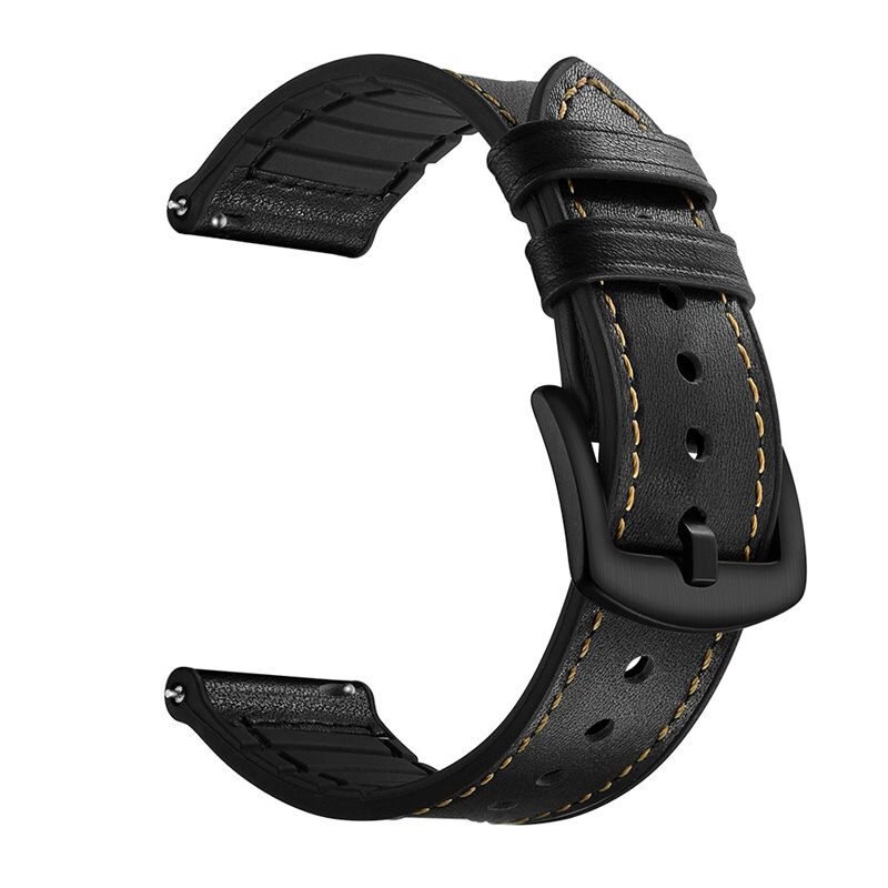 Coros Apex 2 Pro Premium Leren bandje Zwart - Mooi en stijlvol armband van echt leer - Heren en dames