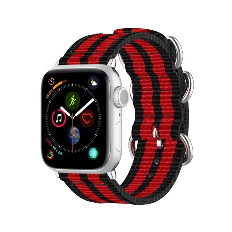 Apple Watch 45mm Series 7 Natobandje zwart/rood