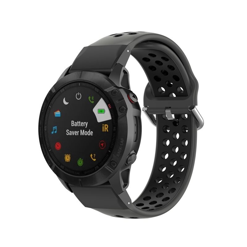 Garmin Fenix 6X Pro Sport Siliconen bandje zwart - Perfect bandje om te sporten - Training dames en heren