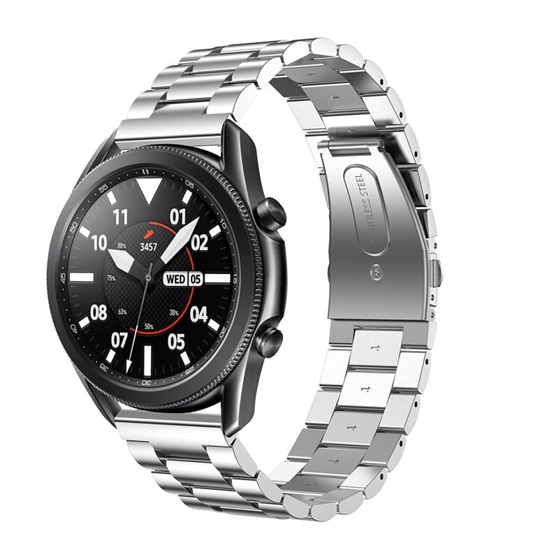 Samsung Galaxy Watch 4 40mm Metalen Armband Zilver - Klassieke roestvrijstalen schakelarmband - Stijlvol design