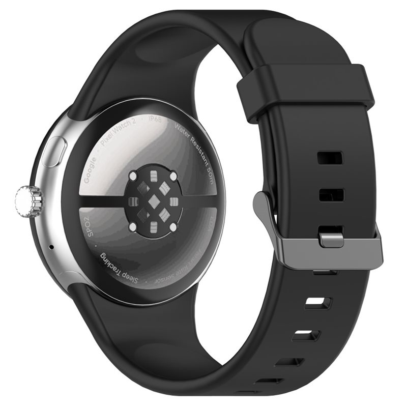 Google Pixel Watch 3 45mm Siliconen bandje Zwart - Sportieve armband in stijlvol design - Waterdicht - Zweetbestendig