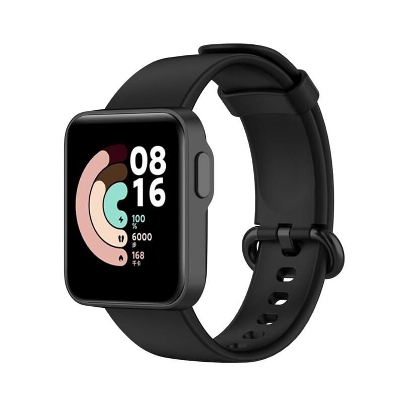 Xiaomi Mi Watch Lite Siliconen bandje Zwart - Sportieve armband in stijlvol design - Waterdicht - Zweetbestendig