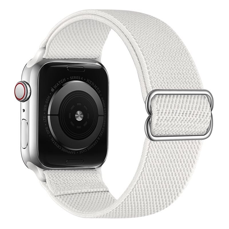 Apple Watch Ultra 49mm 2nd Gen Elastisch Nylon bandje, Wit - Armband van comfortabel en ventilerend nylon