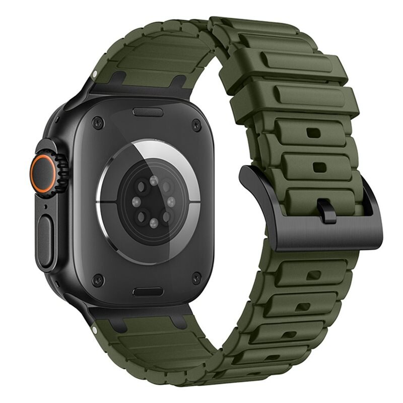 Apple Watch Ultra 49mm 1st Gen Tough Silicone Strap, Donkergroen