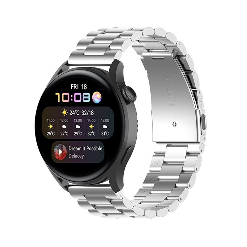 Huawei Watch 3/Watch 3 Pro Metalen Armband Zilver - Klassieke roestvrijstalen schakelarmband - Stijlvol design