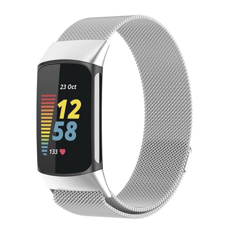 Fitbit Charge 6 Milanese bandje Zilver - Elegante armband in luxueus design - Perfecte pasvorm